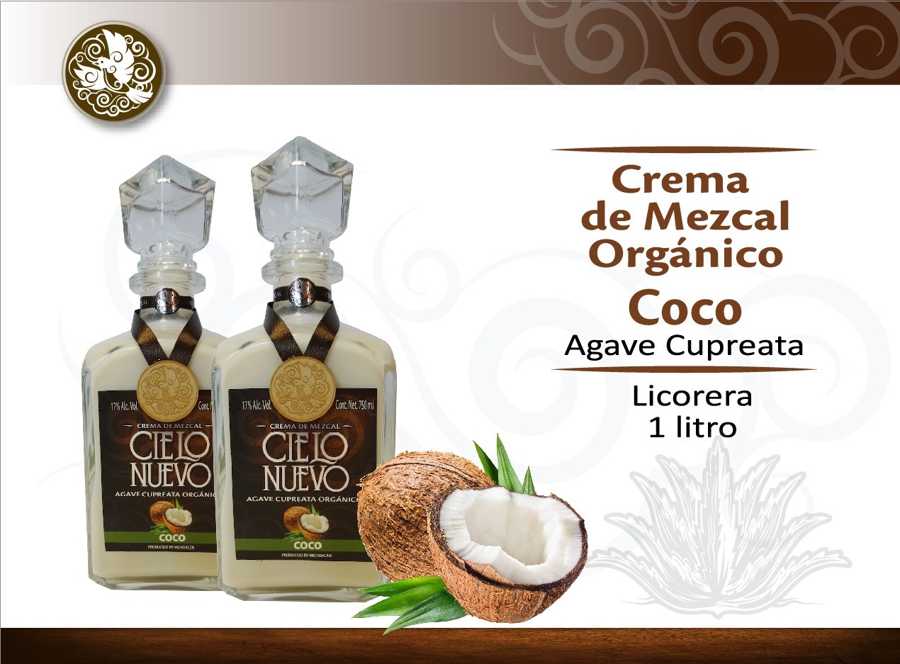 Crema de mezcal Cielo Nuevo de coco, agave Cupreata
